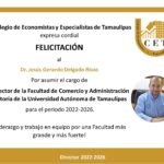 Nuevo Director de la Facultad de Comercio y Administración Victoria en la Universidad Autónoma de Tamaulipas