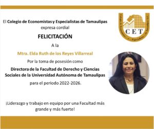 Toma de posesión como Directora de la Facultad de Derecho y Ciencias Sociales de la Universidad Autónoma de Tamaulipas