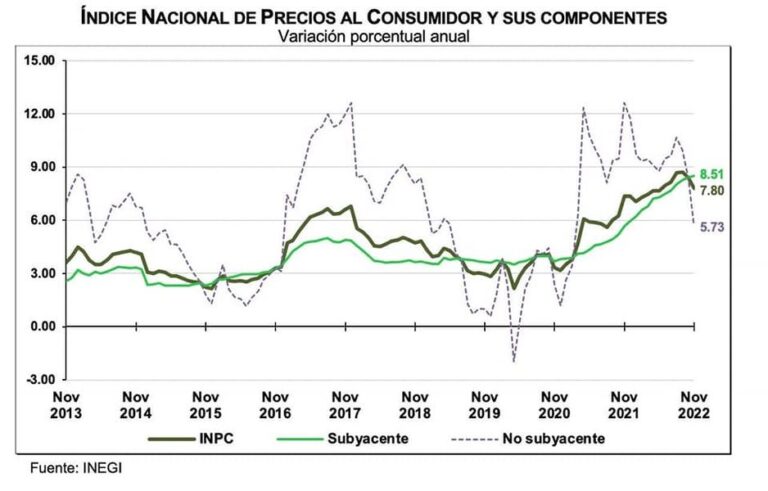 Indice Nacional de Precios al Consumidor y sus componentes Noviembre 2020-2022