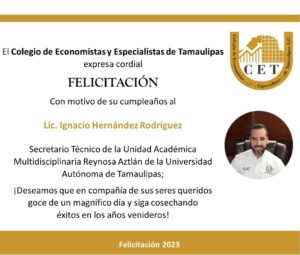 Felicidades al Secretario Técnico de la Unidad Académica Multidisciplinaria Reynosa