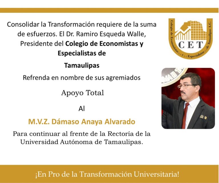 CET reitera apoyo al Rector Interino de la Universidad Autónoma de Tamaulipas
