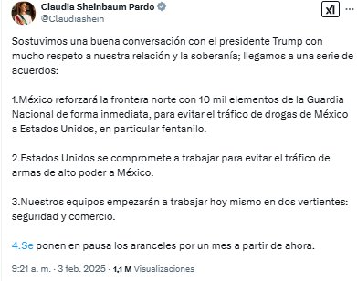 Pausa a los aranceles.